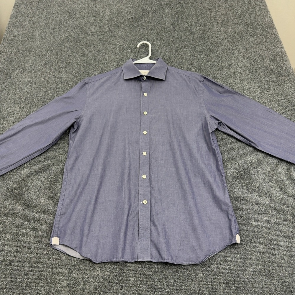 Todd Snyder Button Down Shirt Men 16 32/33 Blue Cotton Long Sleeve Classic Style